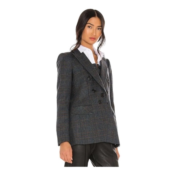 VERONICA BEARD Yareli Gray Wool Houndstooth Blazer Dickey Jacket Size 00 - Picture 7 of 15